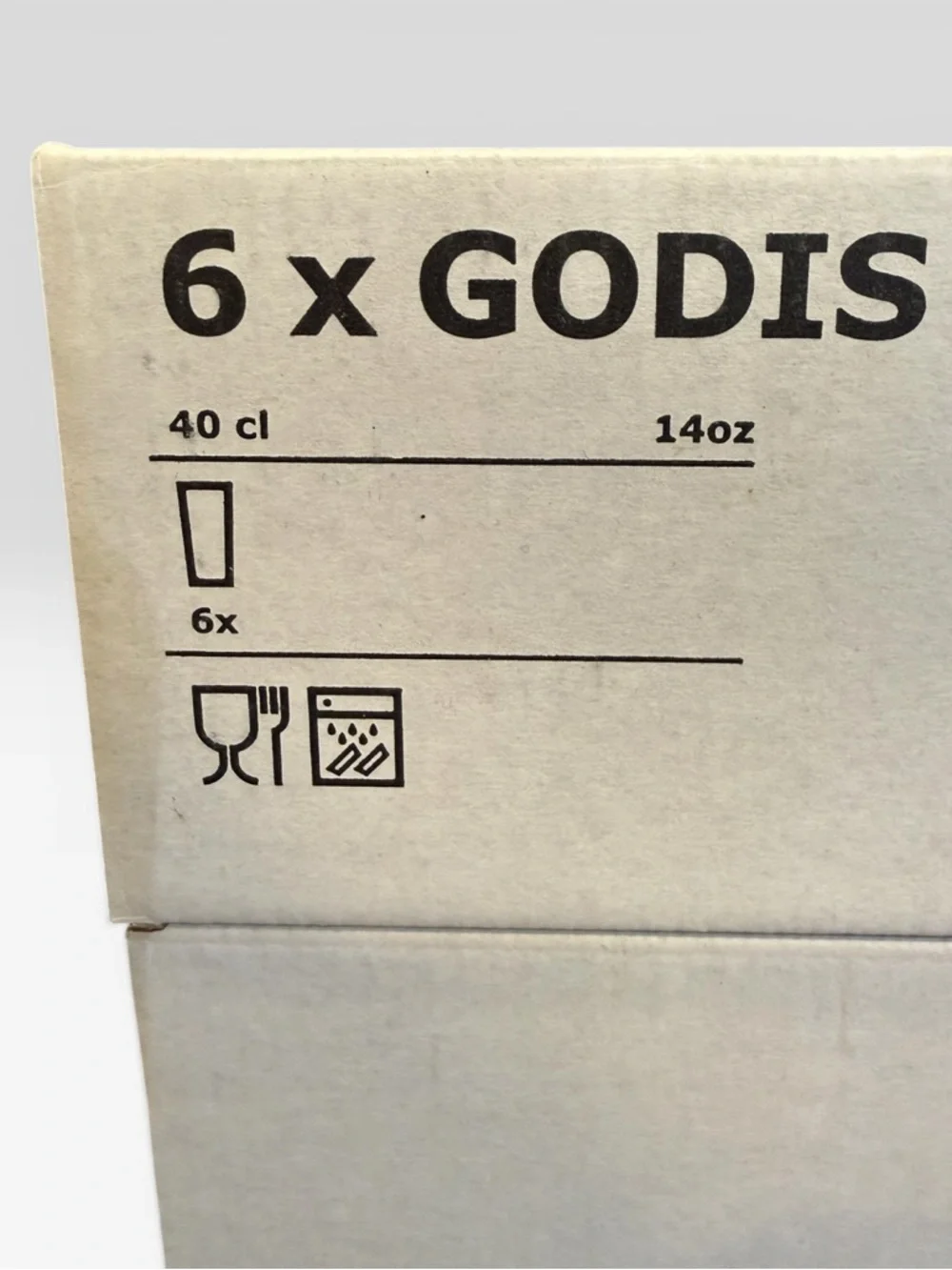 IKEA Godis Clear Stackable Drinking Glasses Tumblers 14 oz. New in Box Set Of 6